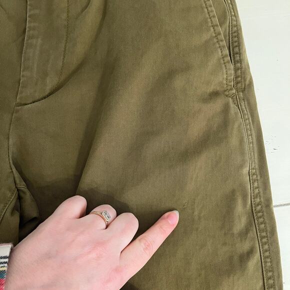 Gap Barrel Khaki High Rise Pants Womens 0 Army Green Cotton Twill Chino Utility - Picture 11 of 15